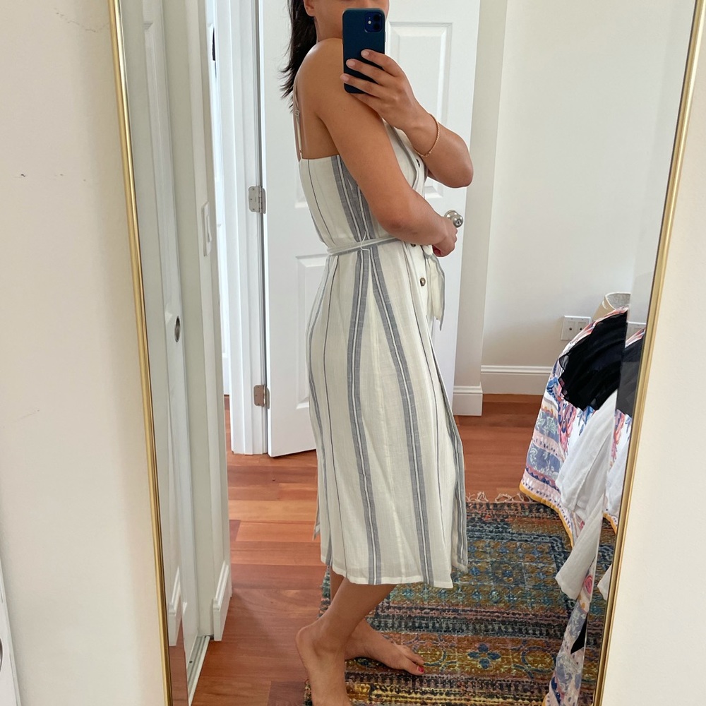 Premium H&M 100% cotton midi dress, side buttons